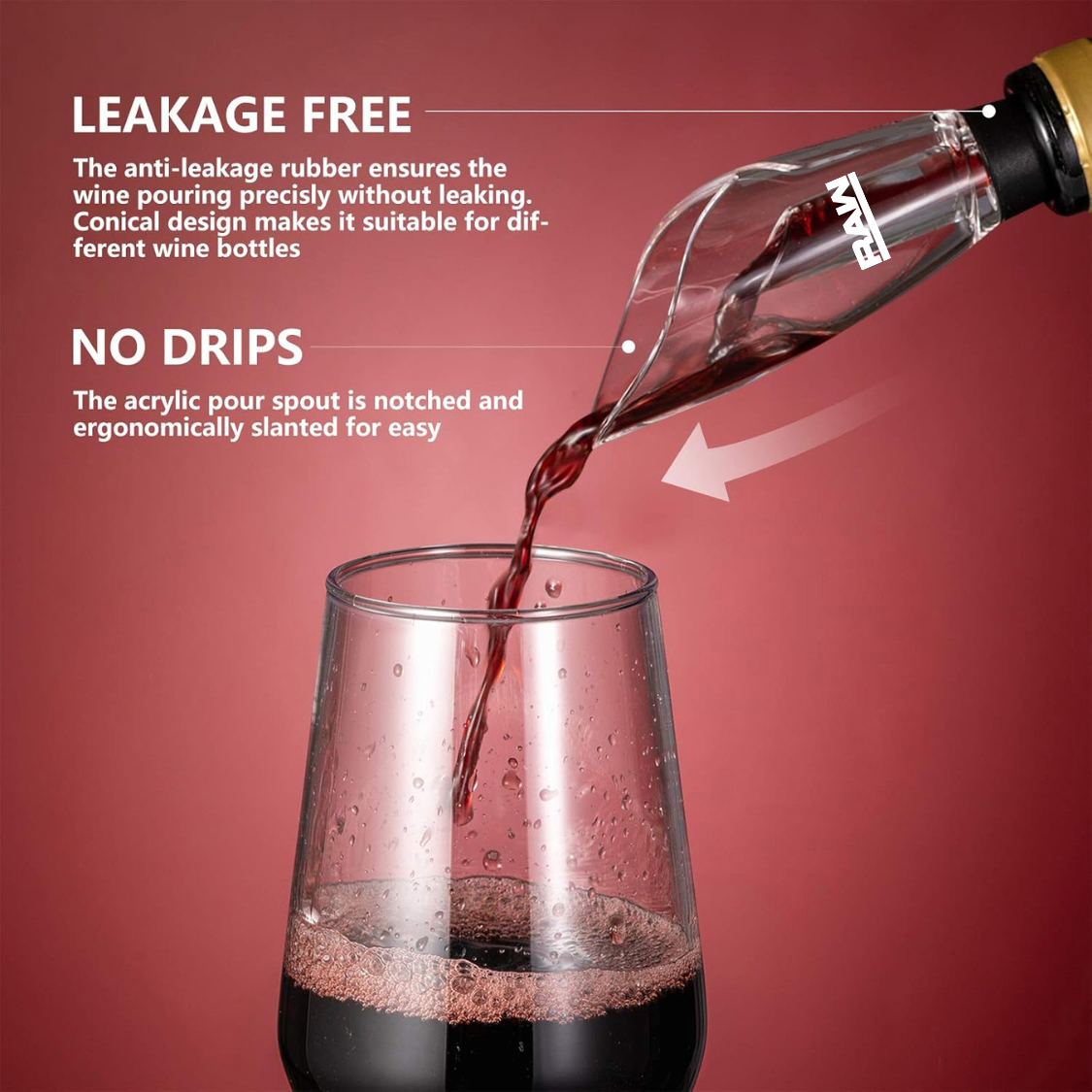 WineVault Tulip-Style Wine Aerator Pourer 1