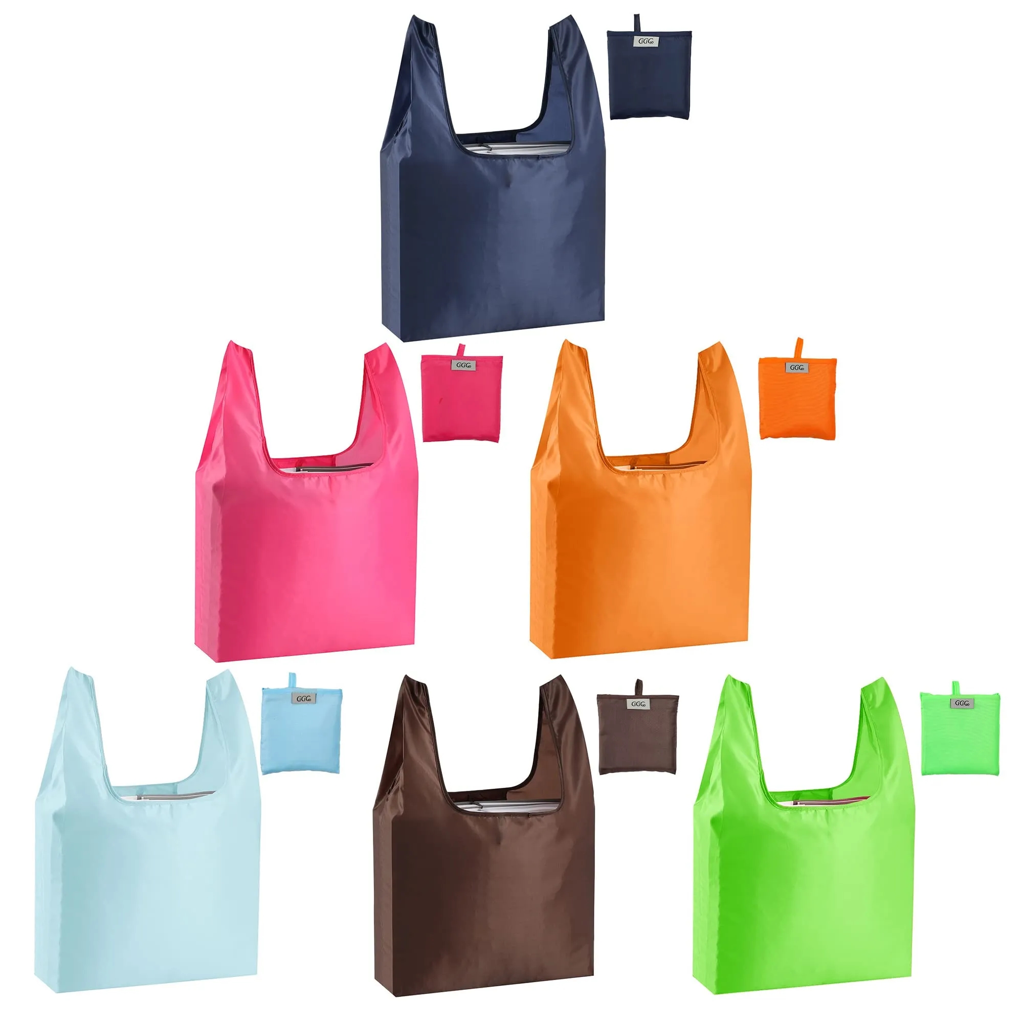 Large Reusable Foldable Grocery Bags, custom tote bag with logo imprint 6