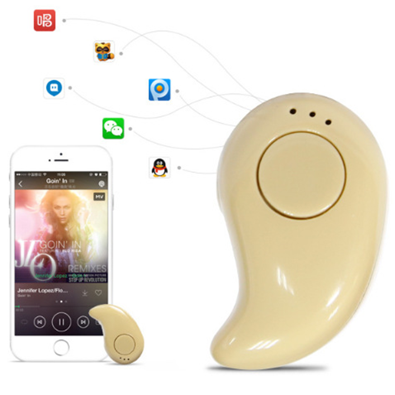 Mini wireless invisible bluetooth earphone 7