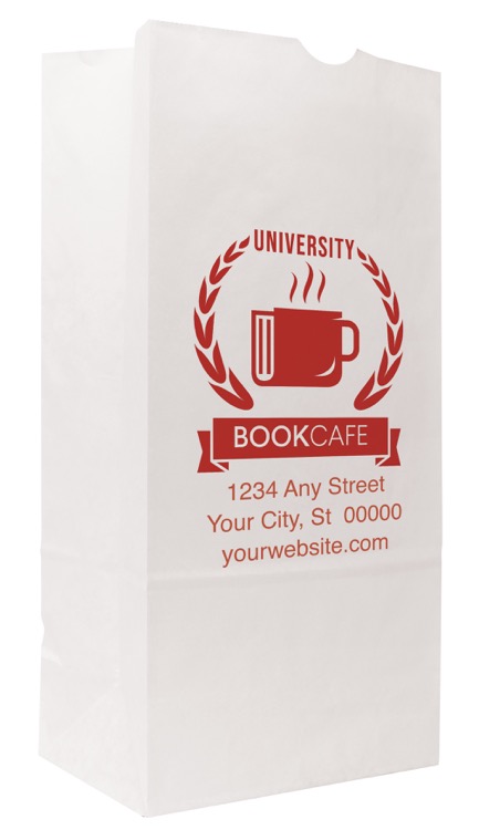 One Color 1-Sided SOS White Paper Bags (6.25" x 12.5" x 3.8125")