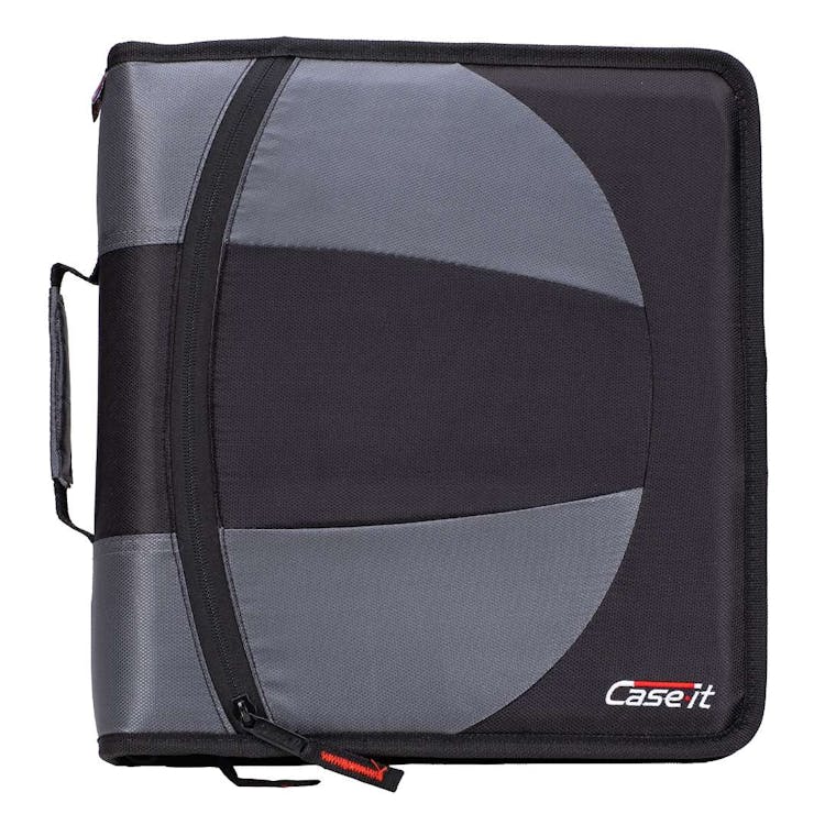Case-It Dual Zipper Binders - Jet Black 3" 2