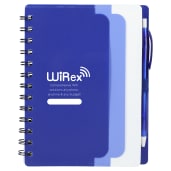 5" x 7" Recycled Dual Pocket Spiral Notebook w Pen 142