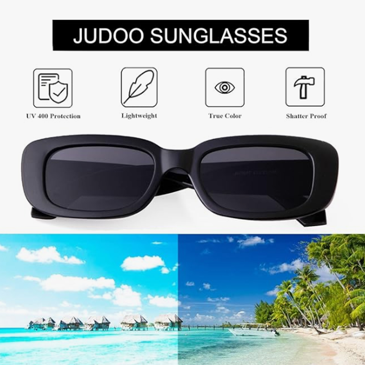Retro Rectangular UV Protection Sunglasses 4