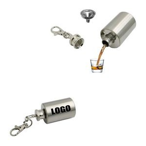 1oz Bottle Shape Stainless Steel Flask With Key Chain 2