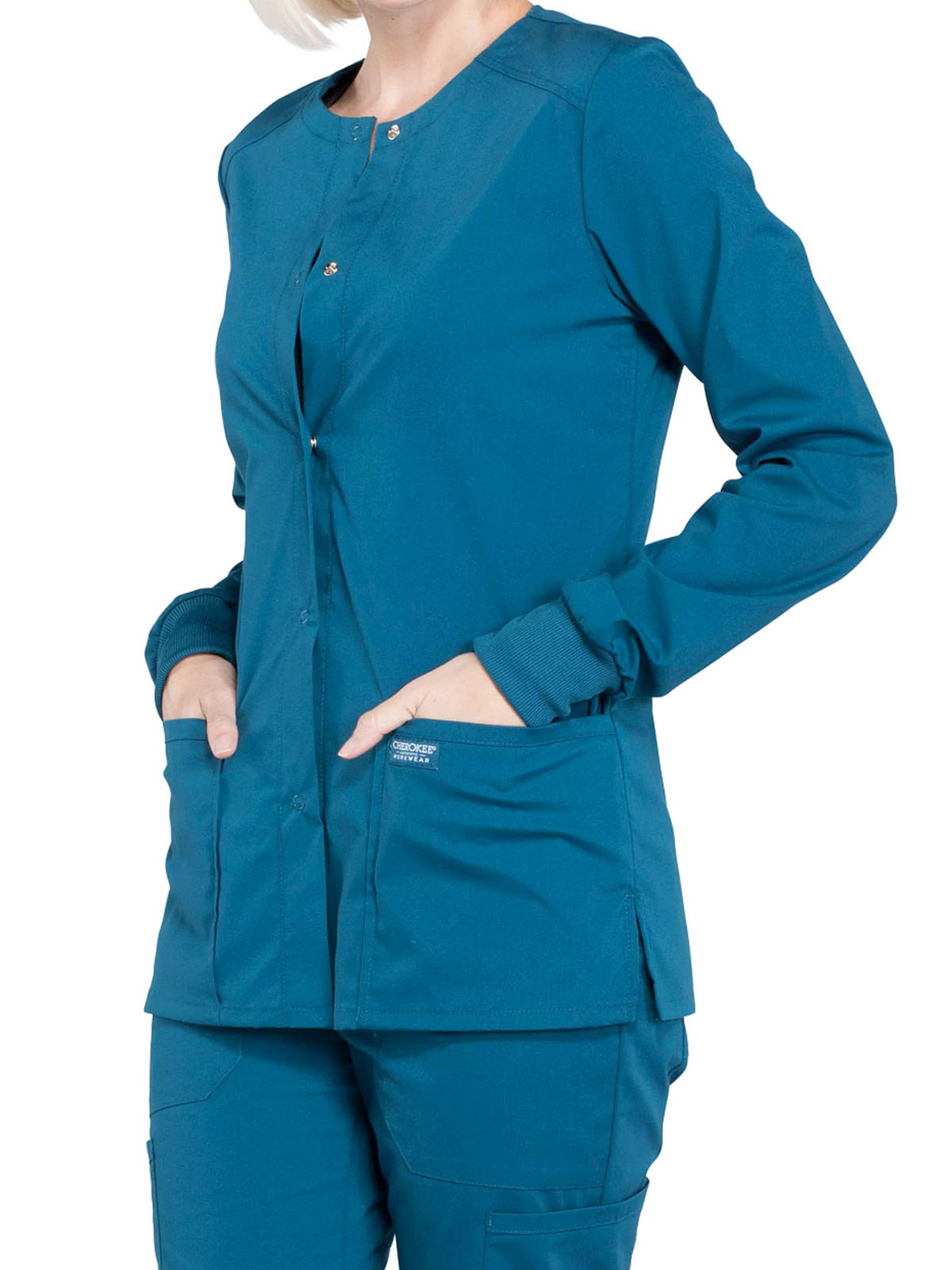 Cherokee - Workwear Professionals - Women's Snap Front Jacket 6