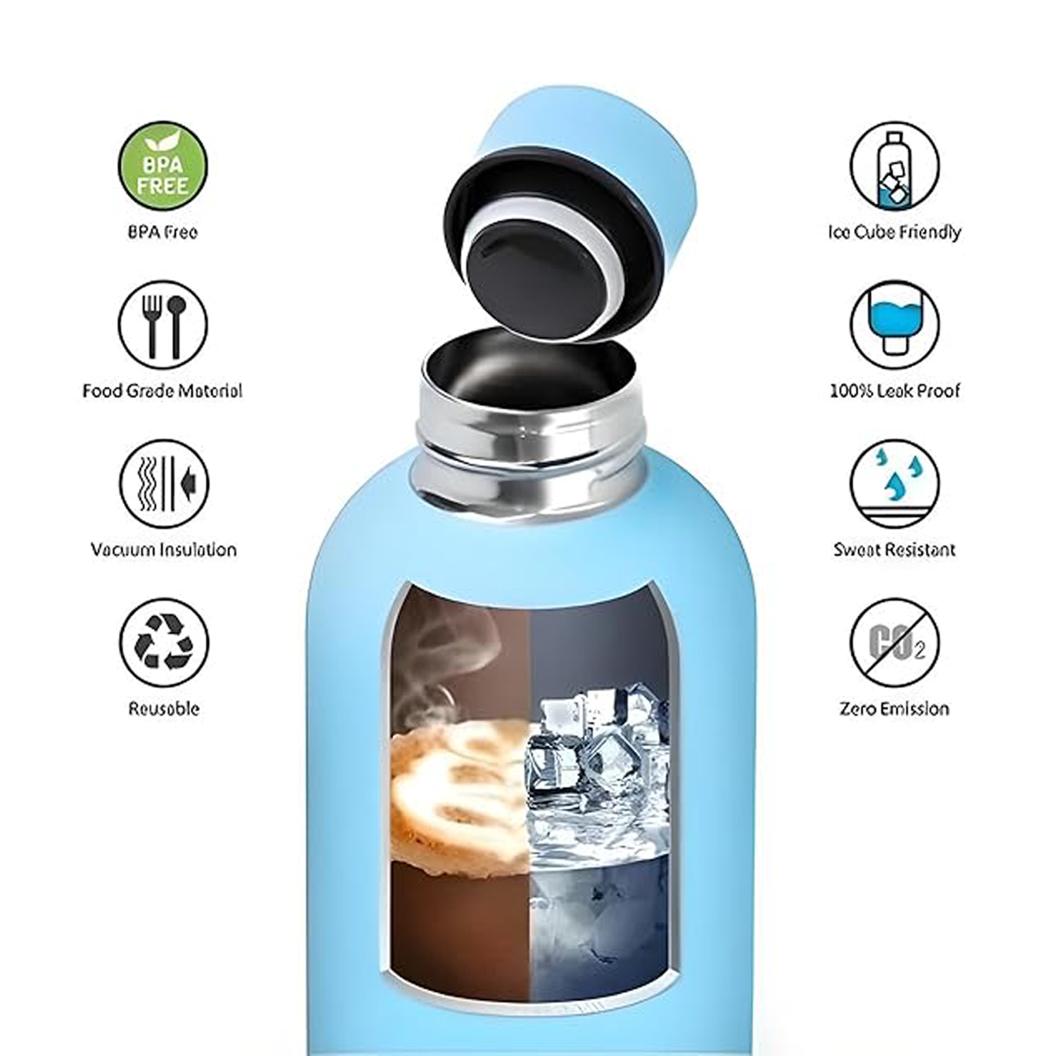 35oz customizable Stainless steel thermos cup, custom water bottle with logo imprint 6