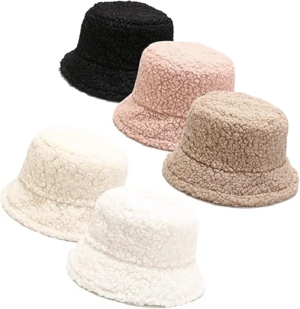 Winter Plush Fuzzy Bucket Hat 2