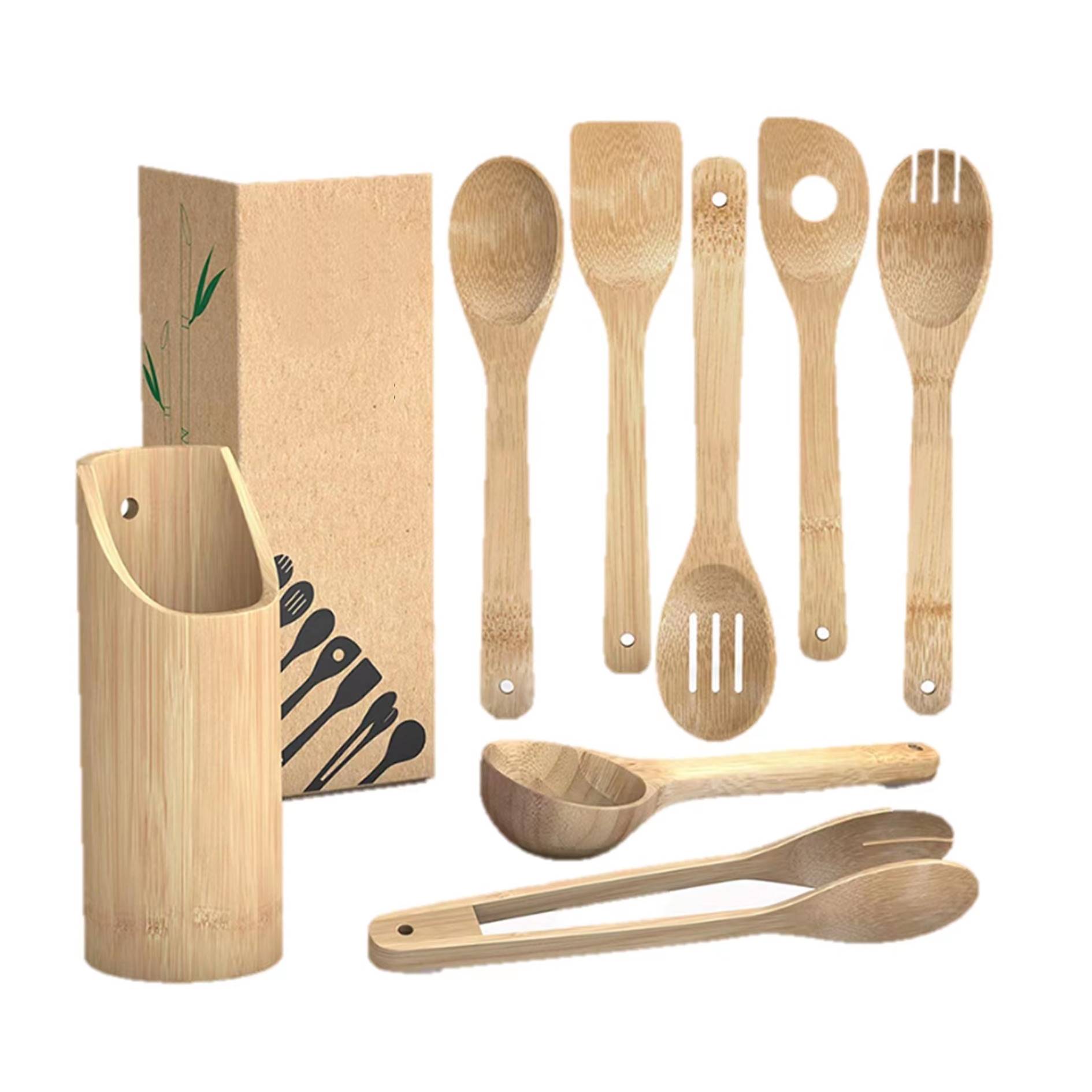 8PCs Bamboo Kitchen Spatula Set 3