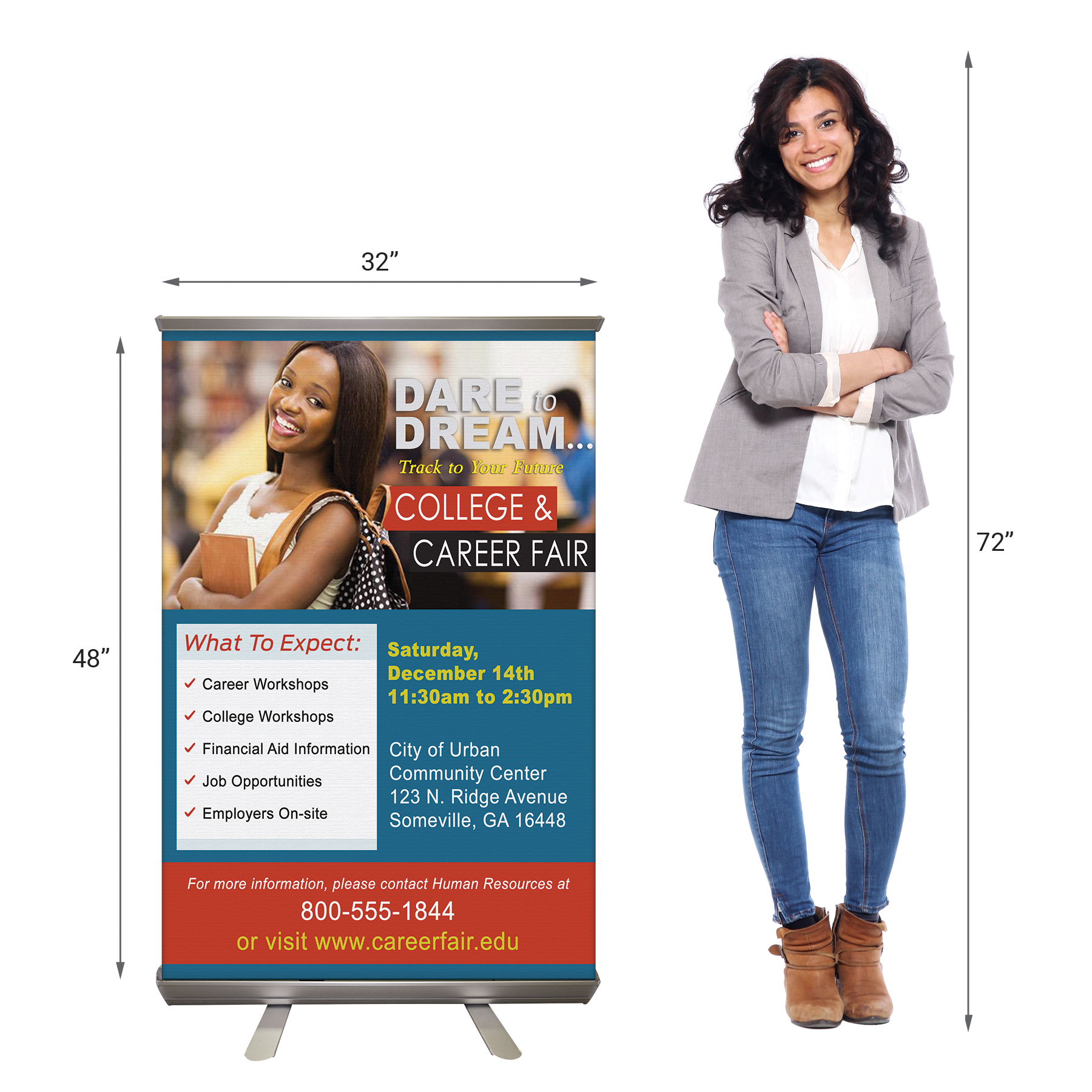 32" x 48" Custom Digitally Printed Retractable Banner Stand 10