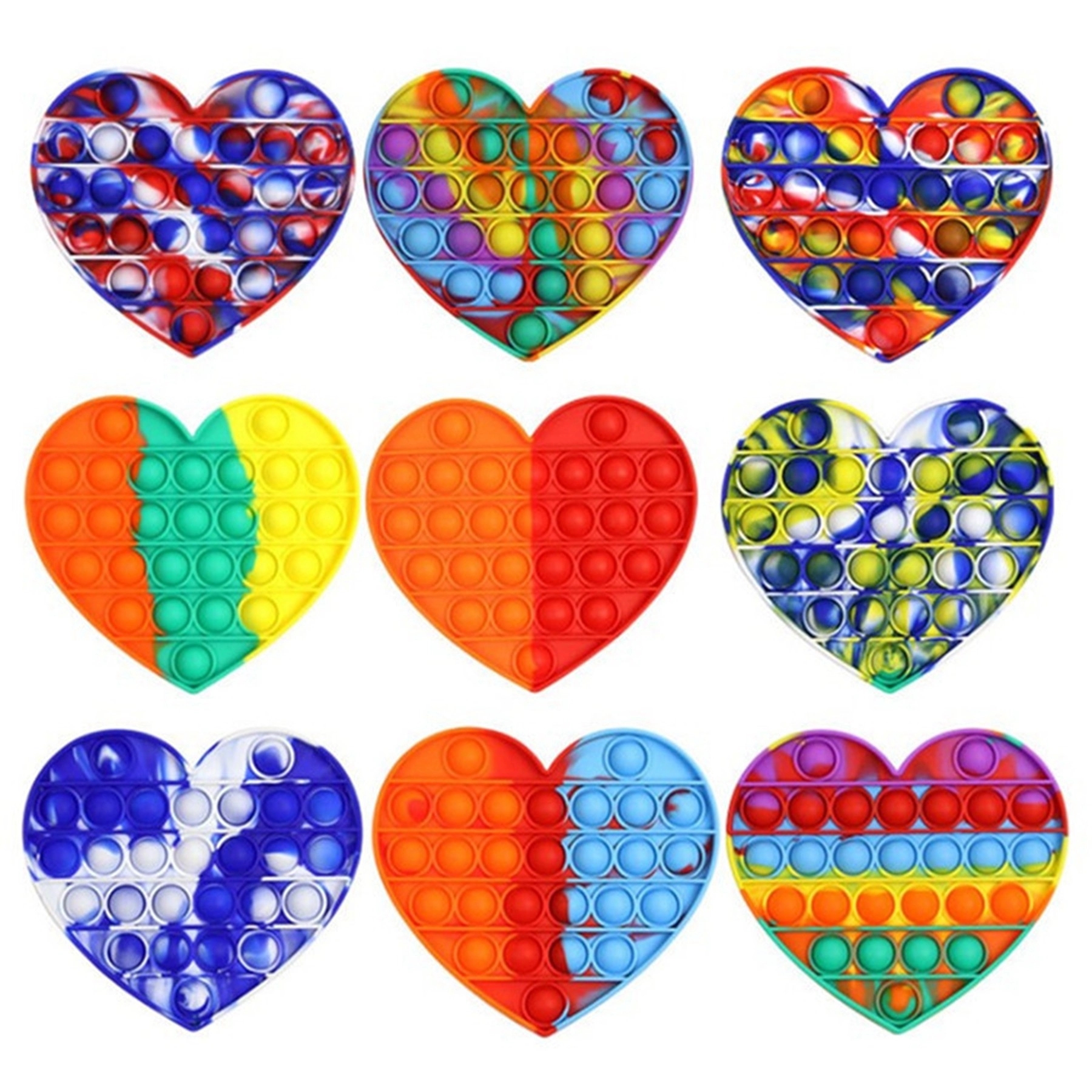 Camouflage Heart Push Pop Toy 2