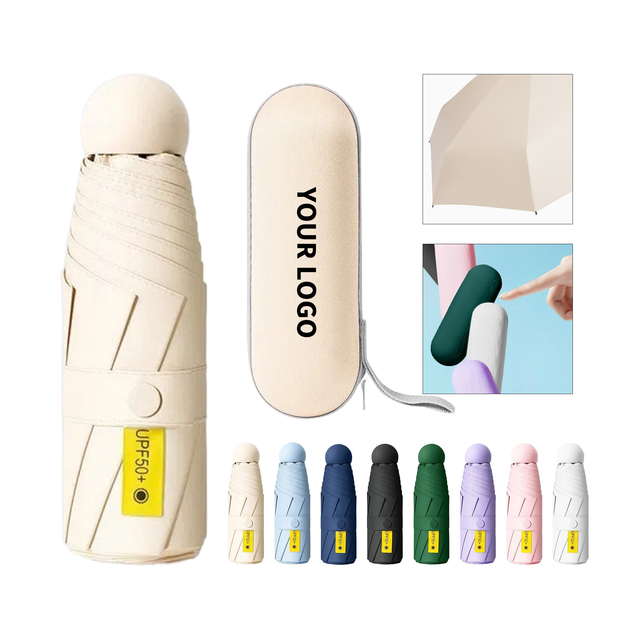 Capsule Sun Rain Umbrella Polyester Material 5
