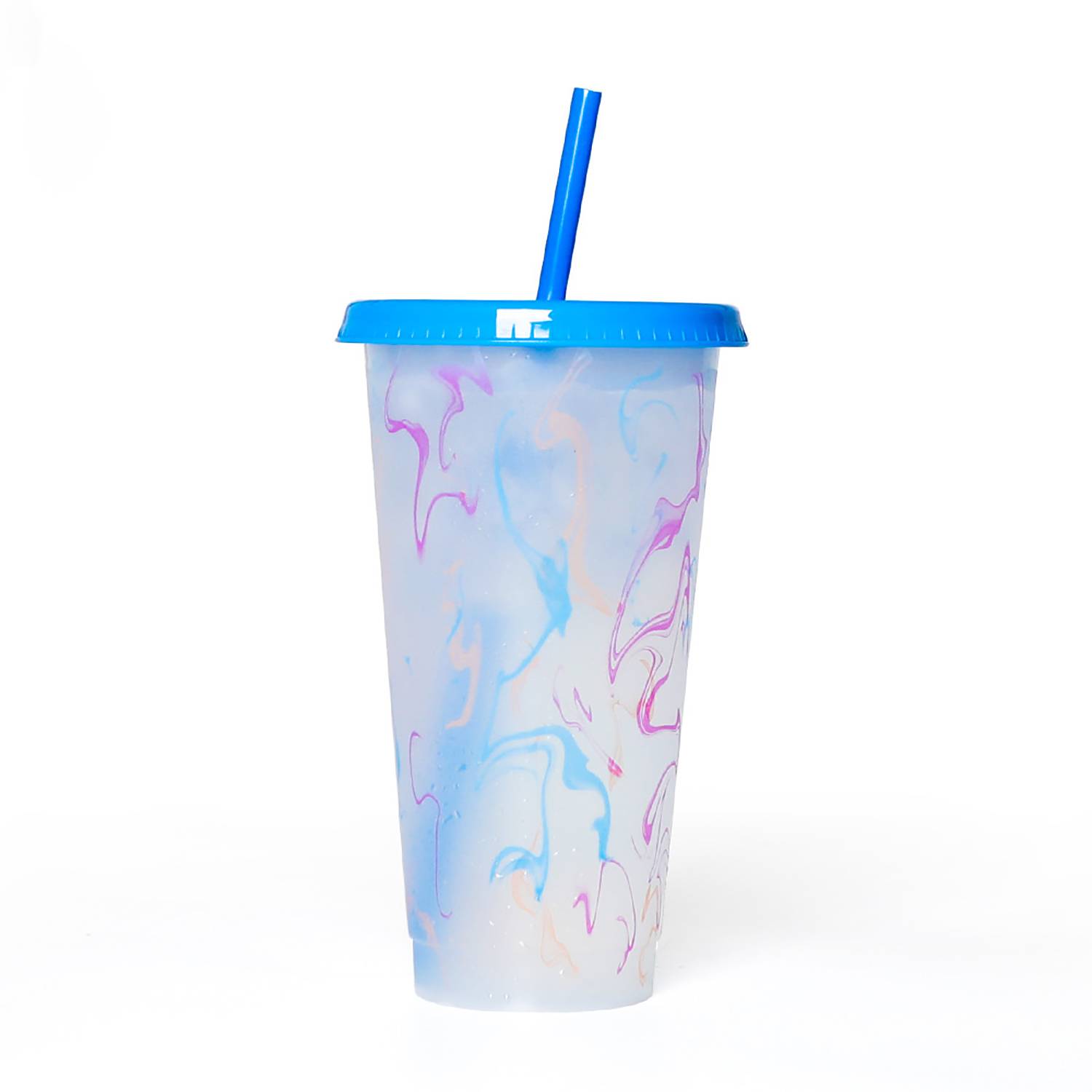 25Oz Color Changing Straw Cup for Iced Coffee & Cold Drinks 8