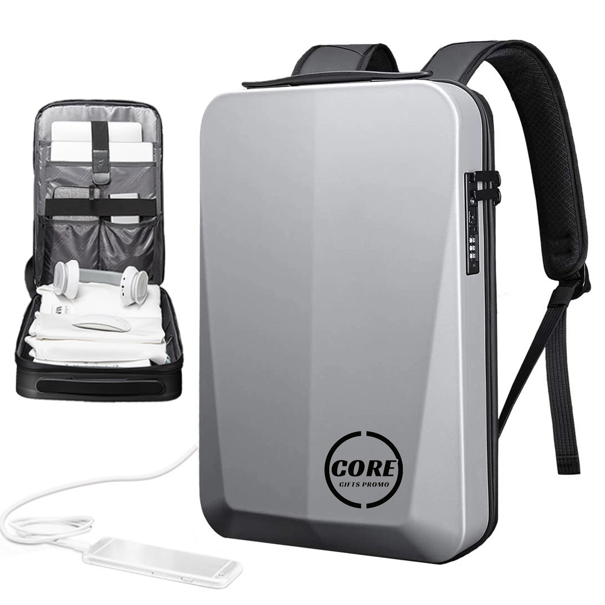 Carry On Eva Antitheft Hard Shell Waterproof Laptop Backpack 4