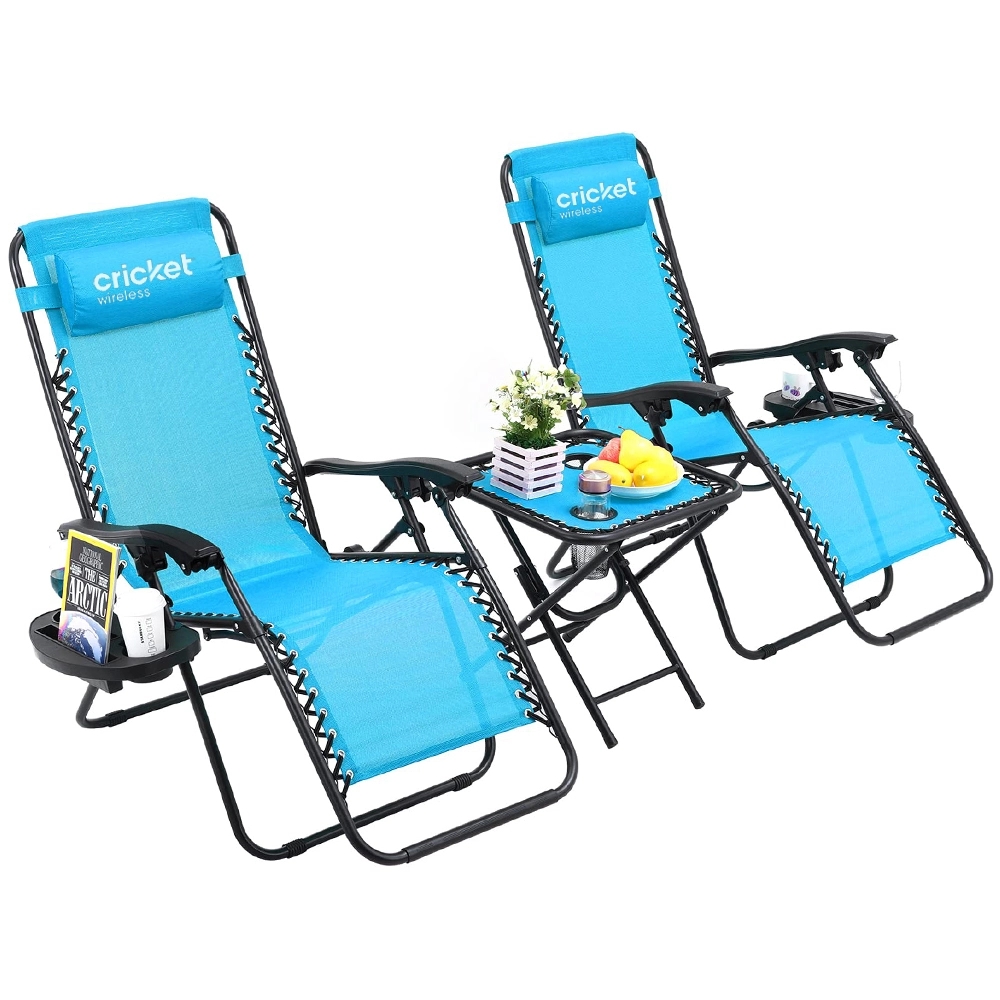 Zero Gravity Chair with Side Table, Set of 2 1