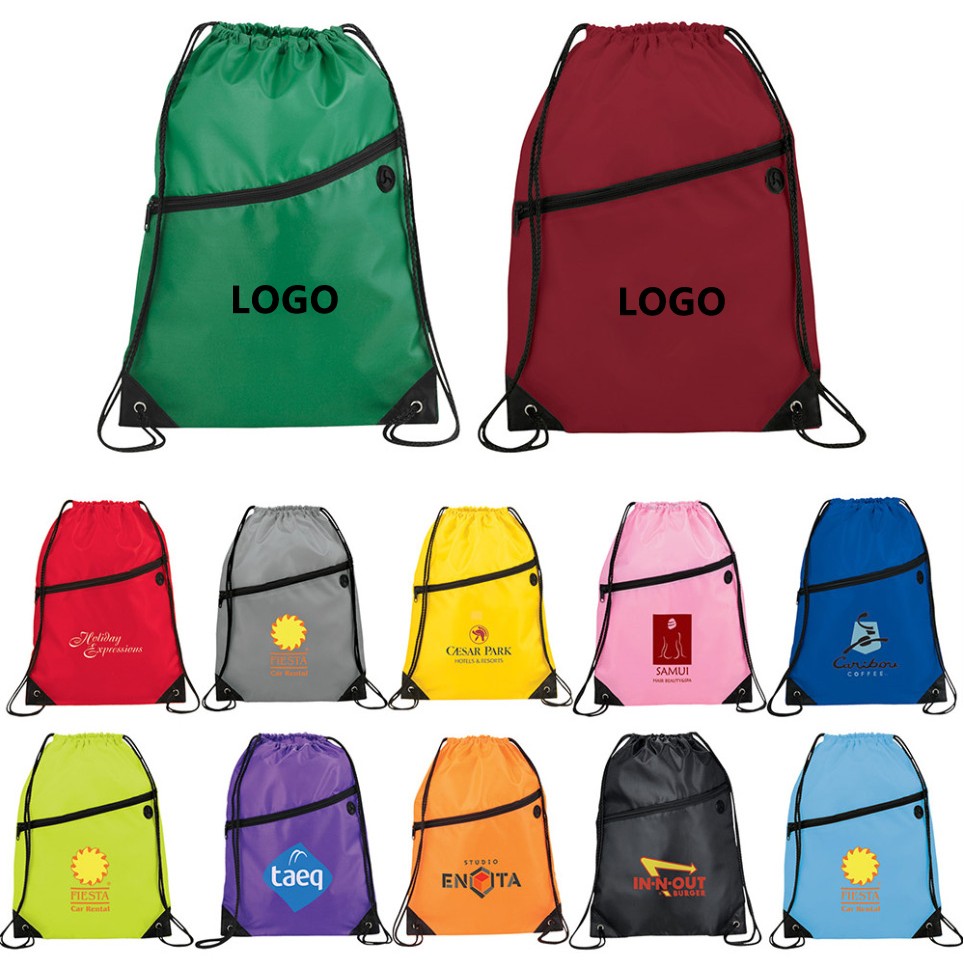 Drawstring Backpack With Zipper 1