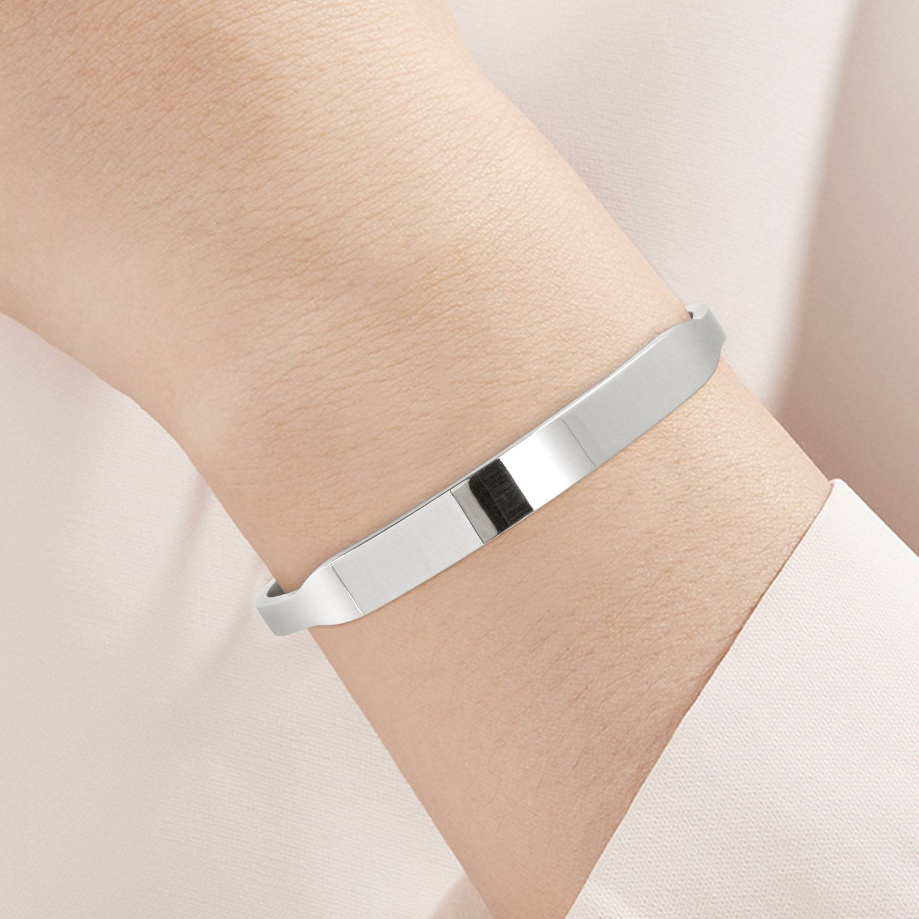 Titanium Steel Engraved Open Bracelet 6