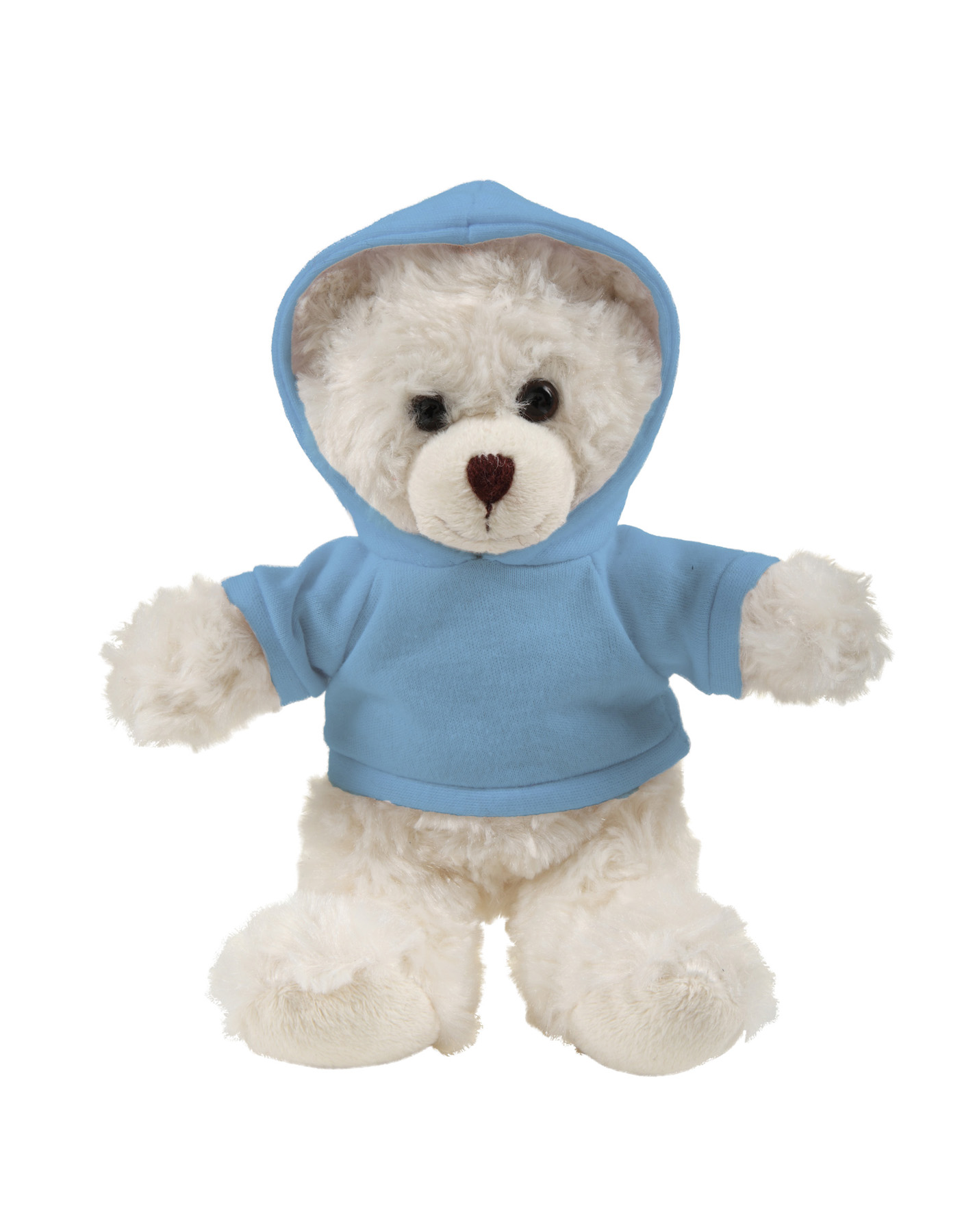 soft plush  Cream Curly Sitting Bear with hoodie