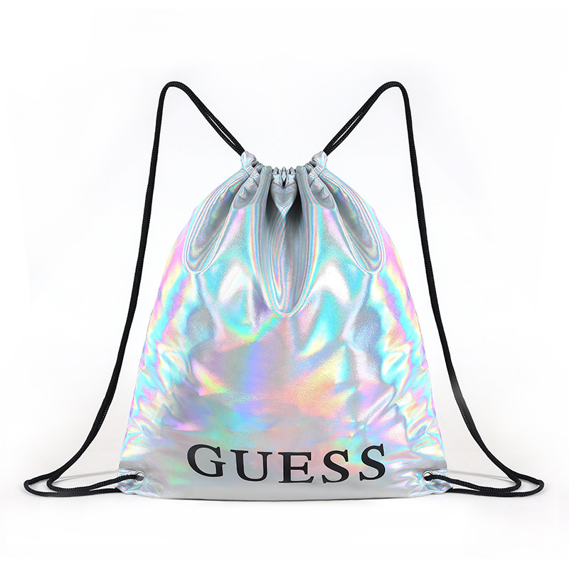 Holographic Laser PU Drawstring Backpack 2