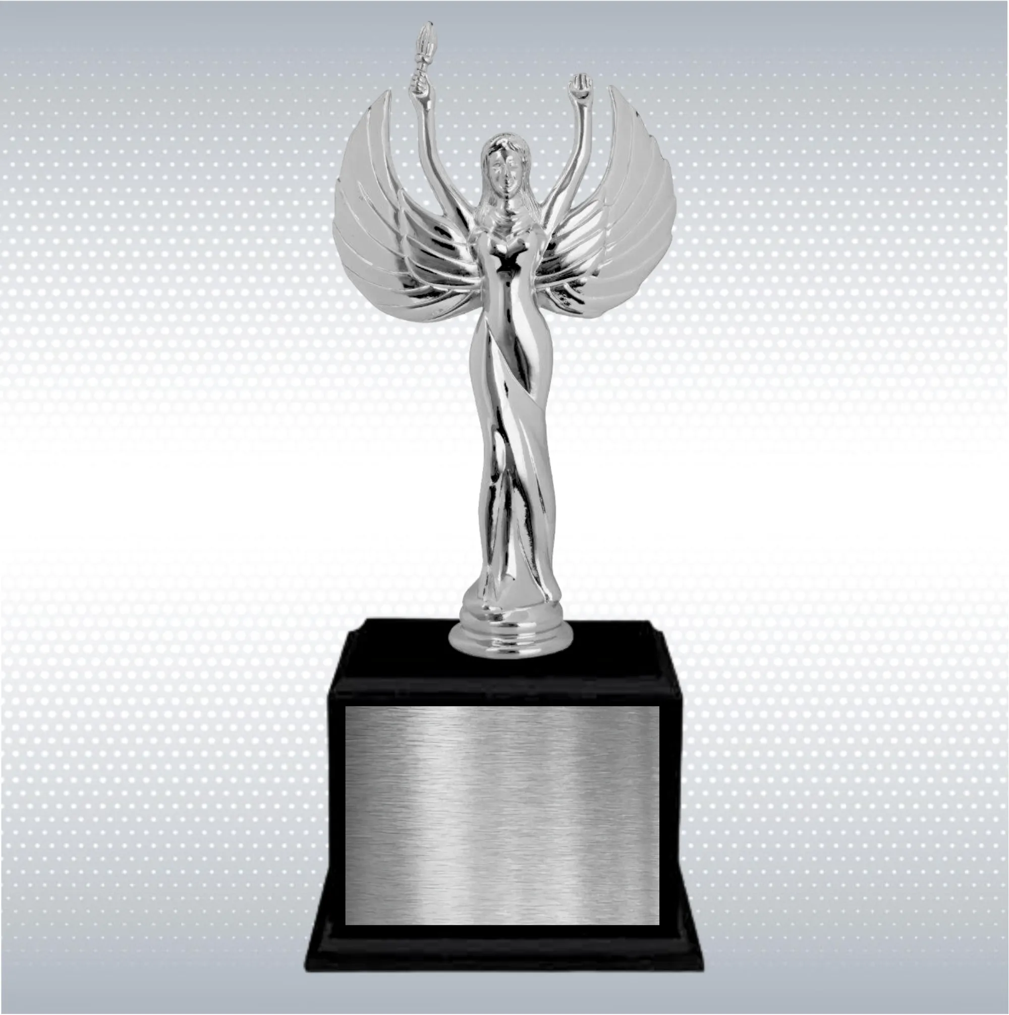 12 3/4" Metal Female Victory on Matte Black Finish Base 5