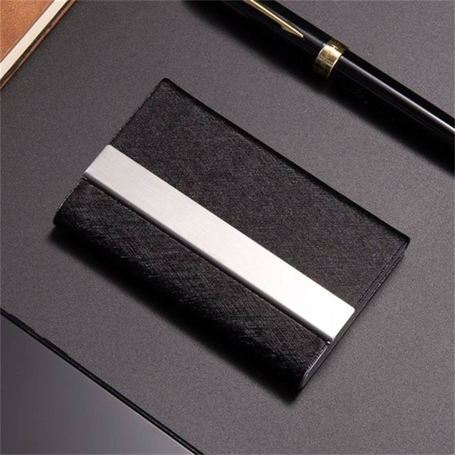 Stainless steel PU business card holder 5
