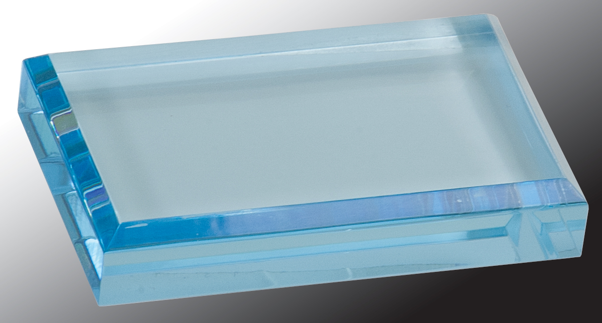 4" x 2 1/2" Blue Acrylic Paperweight Award