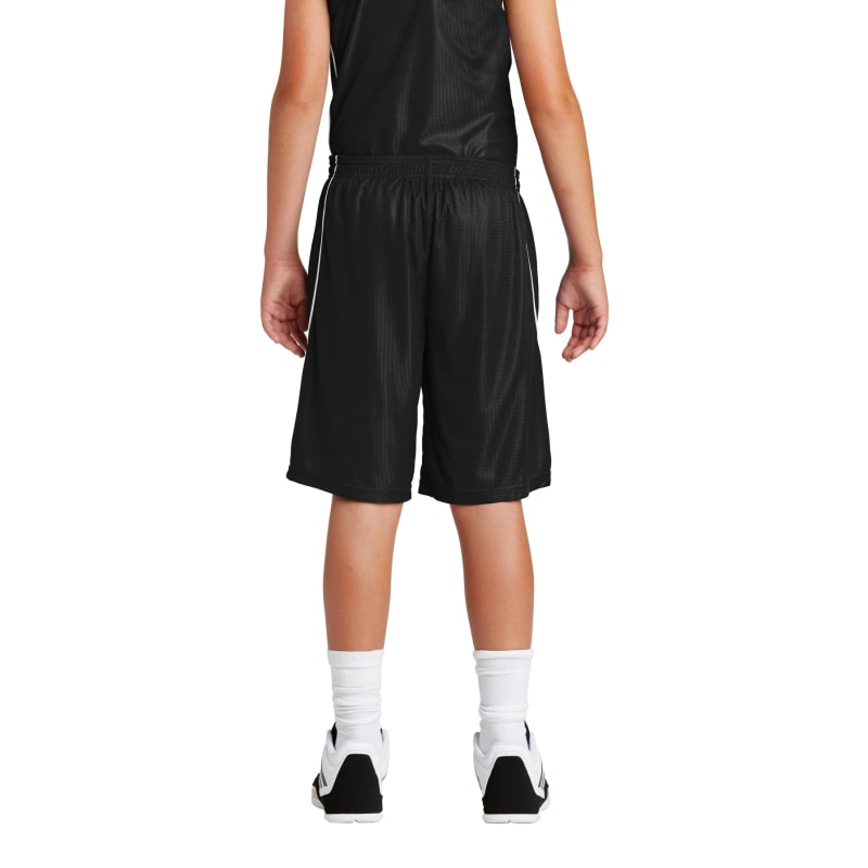 Sport-Tek Youth PosiCharge Mesh Reversible Spliced Short. 5