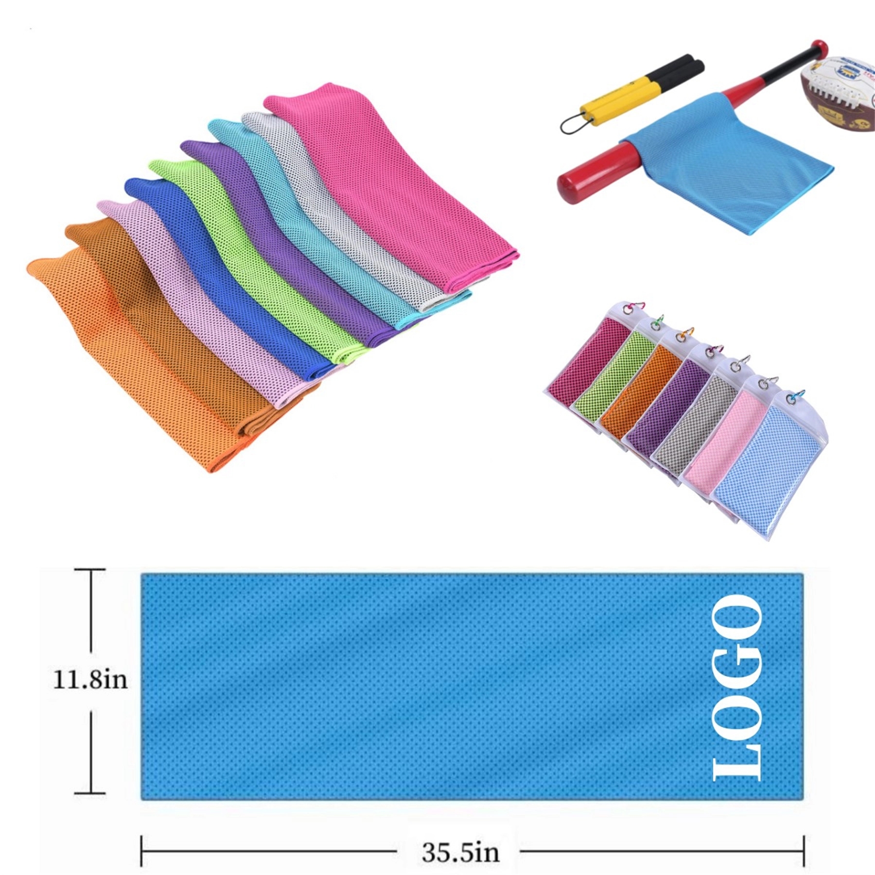 Custom 35.5" x 11.8" Cooling Towel