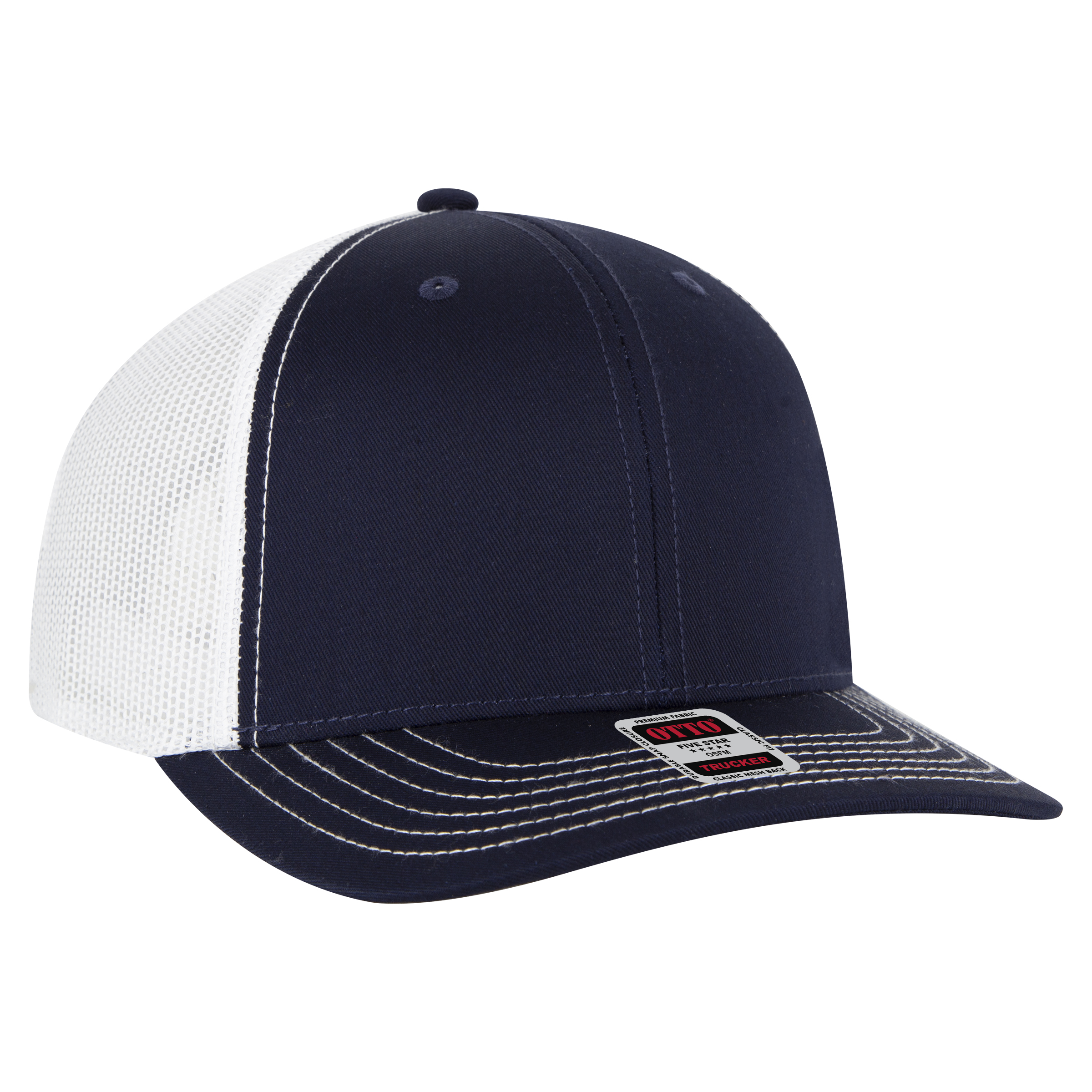 OTTO CAP® 6 Panel Mid Profile Mesh Back Trucker Hat 125