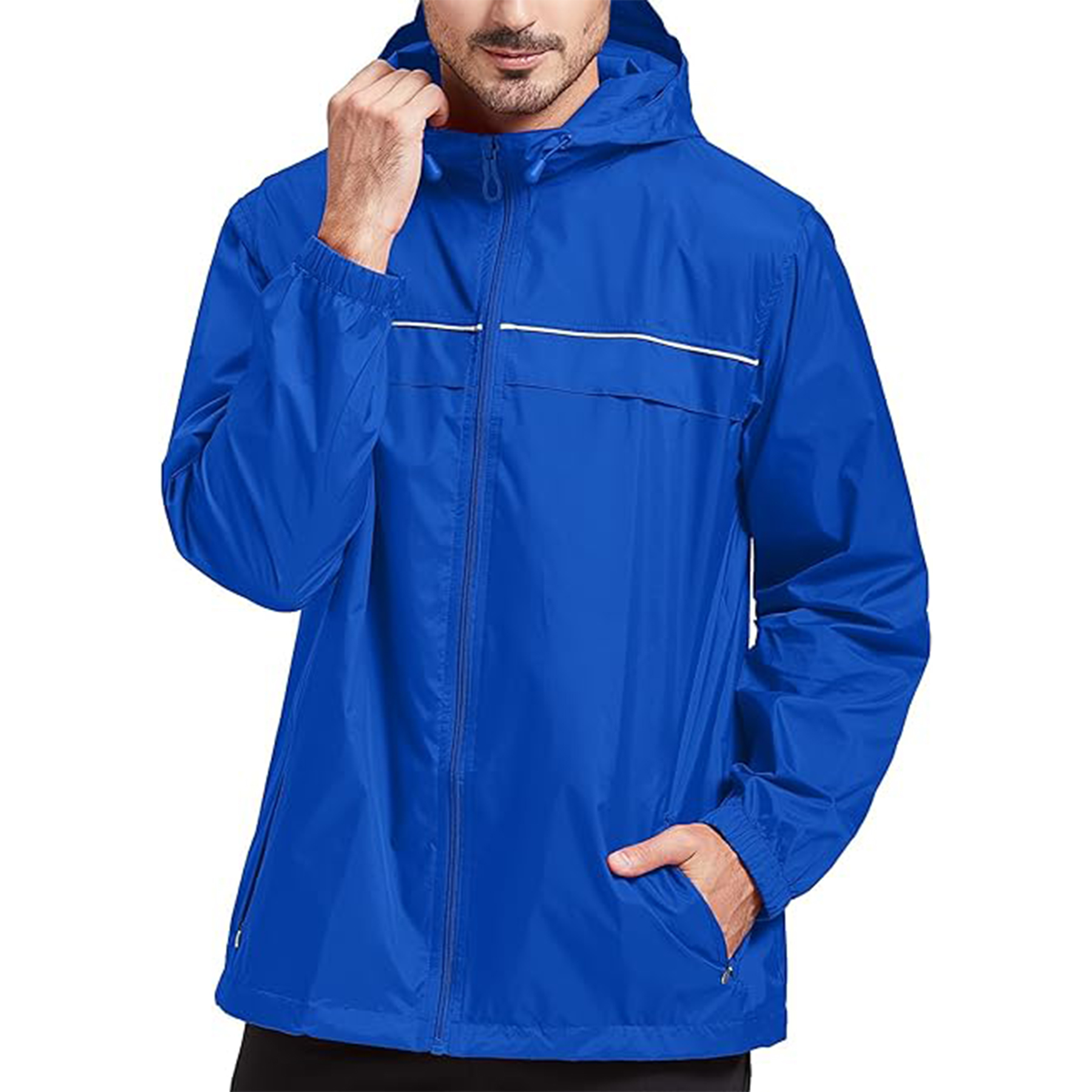 Men Lightweight Hooded Rain Jacket 4