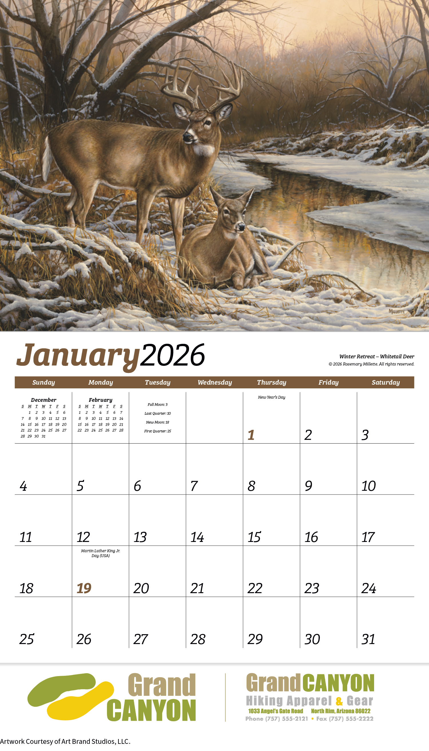 HotLine® Products Wildlife Collection Appointment Calendar - Stapled 15