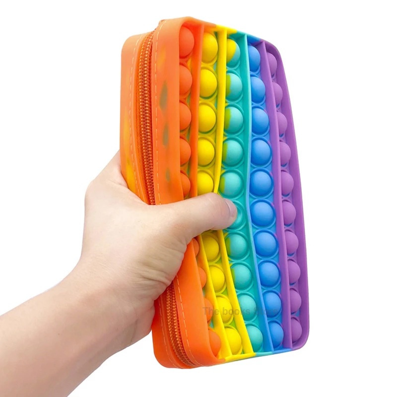 Rectangle Shape Rodent Pioneer Silicone Pencil Decompression Bubble Stationery Storage Bag / Hook 1