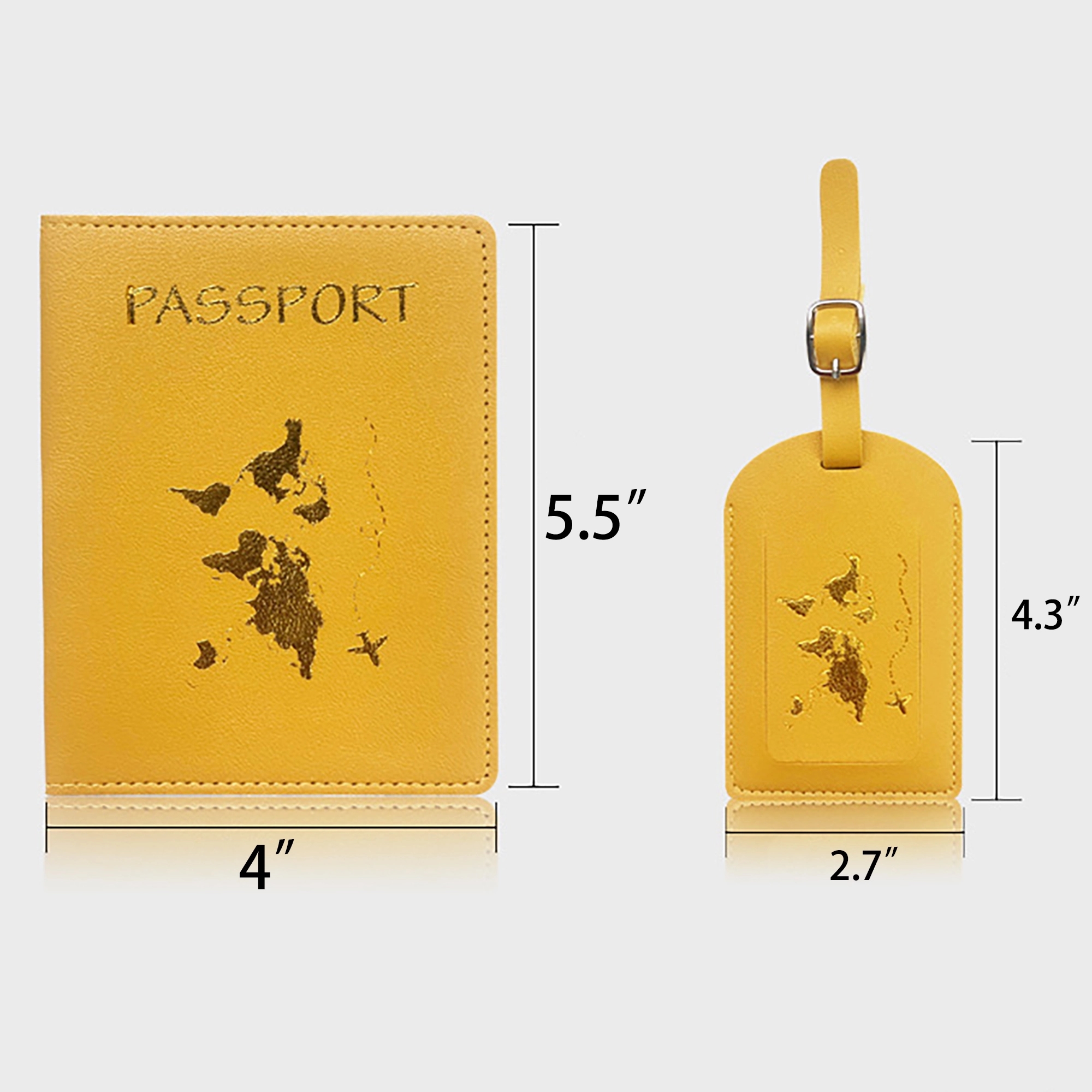 MOQ 100pcs PU Leather Passport Cover Luggage Tag Set 17