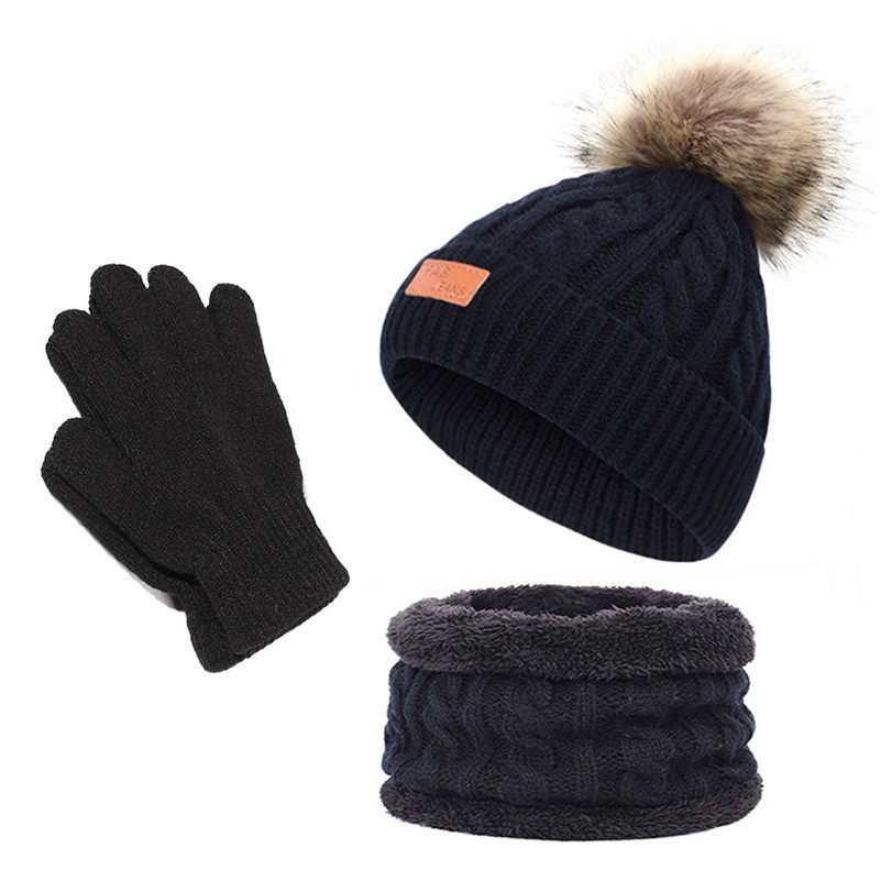 Kids Winter Knit Hat Scarf Glove Set 5
