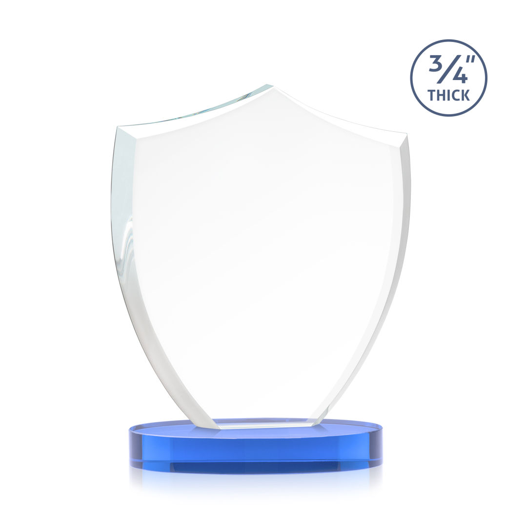 Scudo Shield VividPrint™ Award on Alberton Base - Sky Blue 2