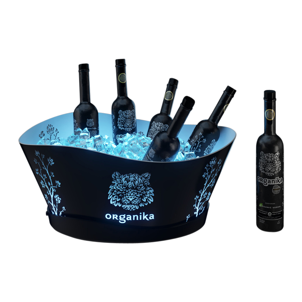 Large Black Plastic LED Ice Bucket 3