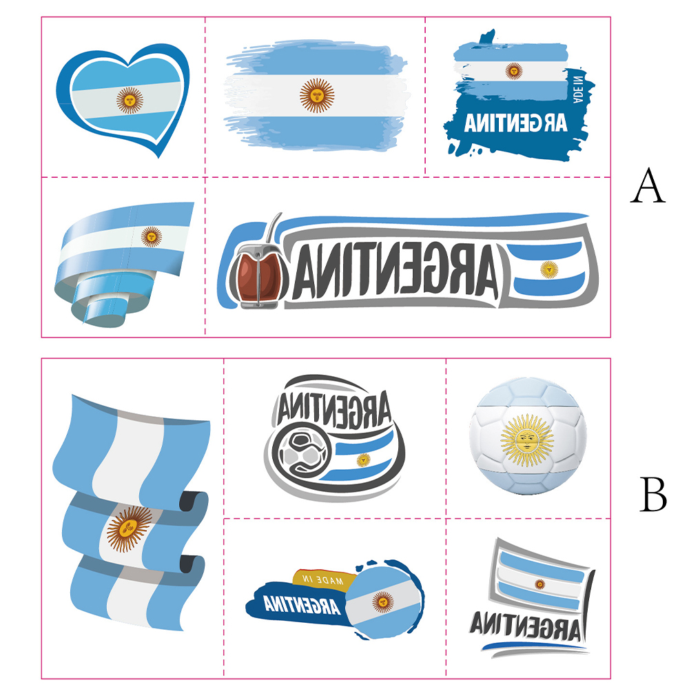 Qatar World Cup National Flag Tattoo Sticker 6