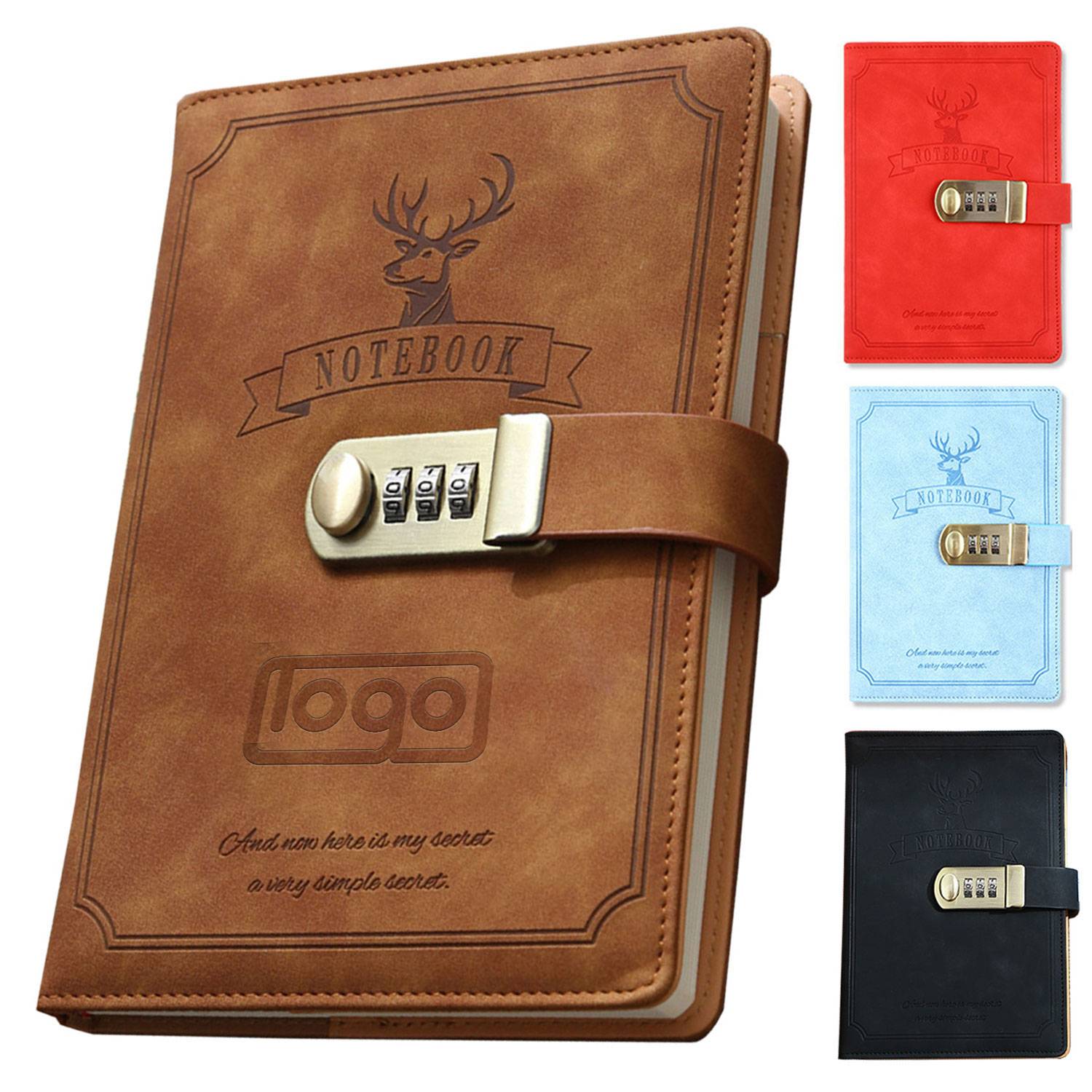 A5 Size PU Leather Notebook W/ Lock 6