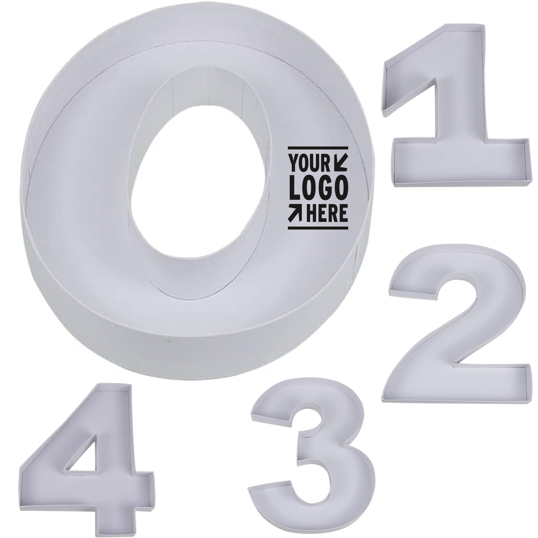 10 Cardboard Number Shaped Candy Container Box 2