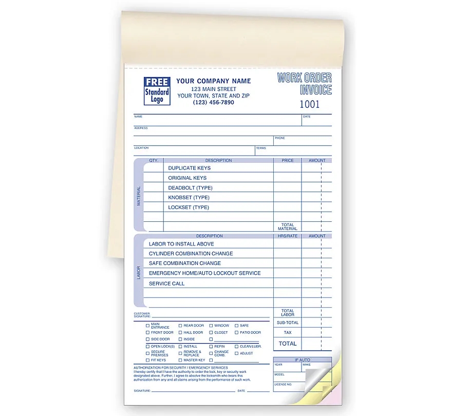 Locksmith Work Orders, Booked 2