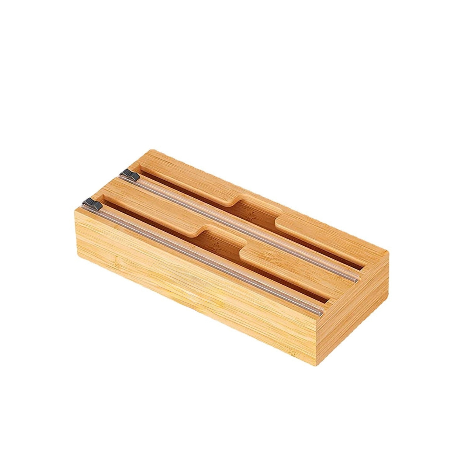 Kitchen Tin Foil Cling Film Storage Bamboo Wooden Box 4