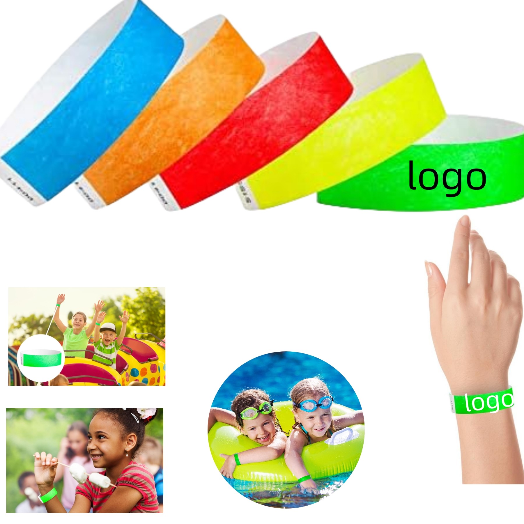Neon Green Tyvek wristbands for events