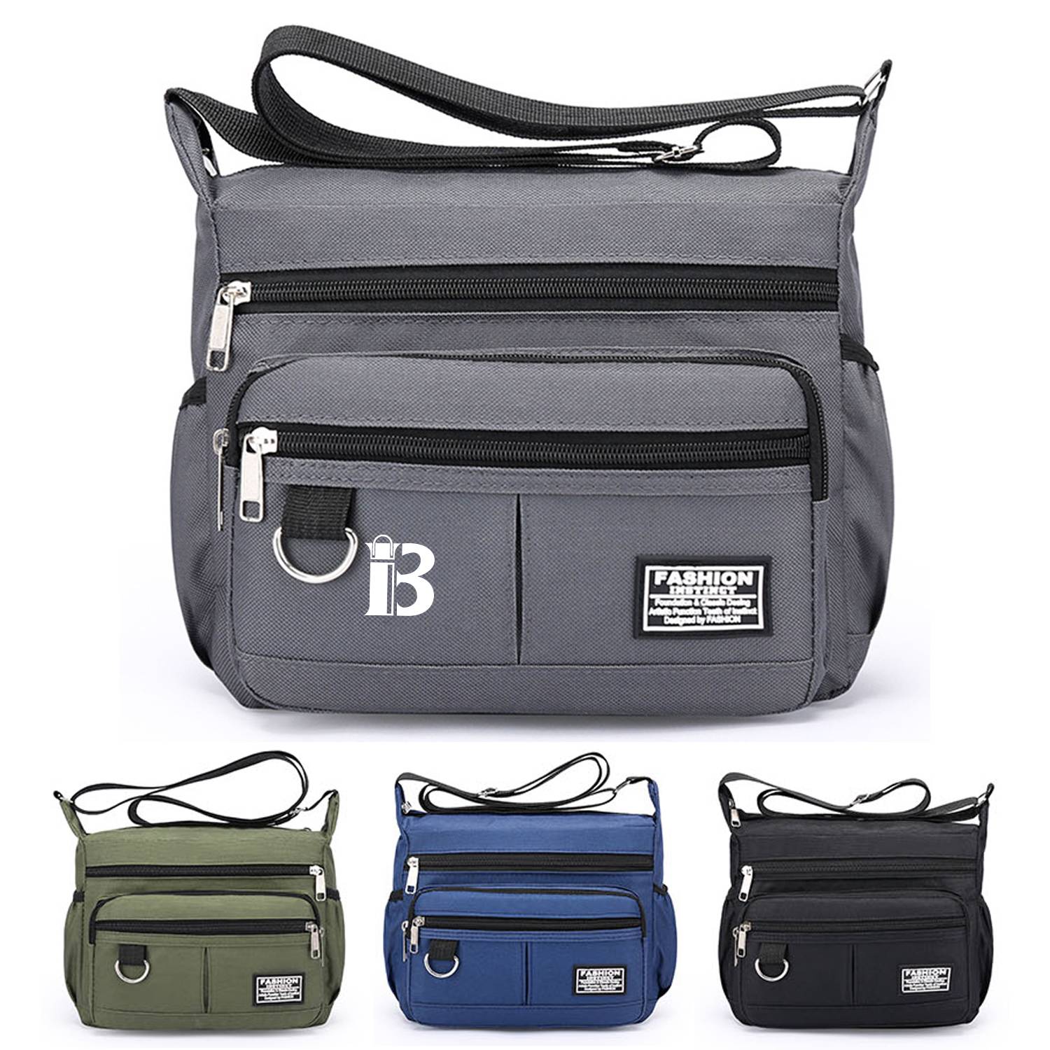 Travel Men's Grey Waterproof Shoulder Bag