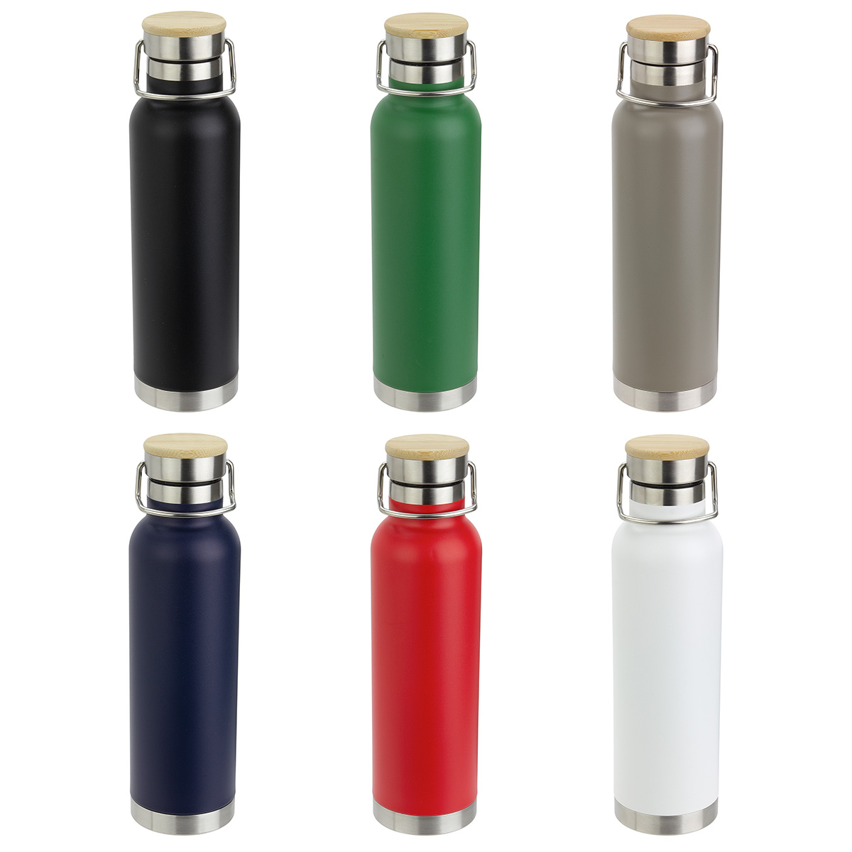 Cusano 22 oz Vacuum Insulated Stainless Steel Bottle with Bamboo Cap, custom water bottle with logo imprint 2