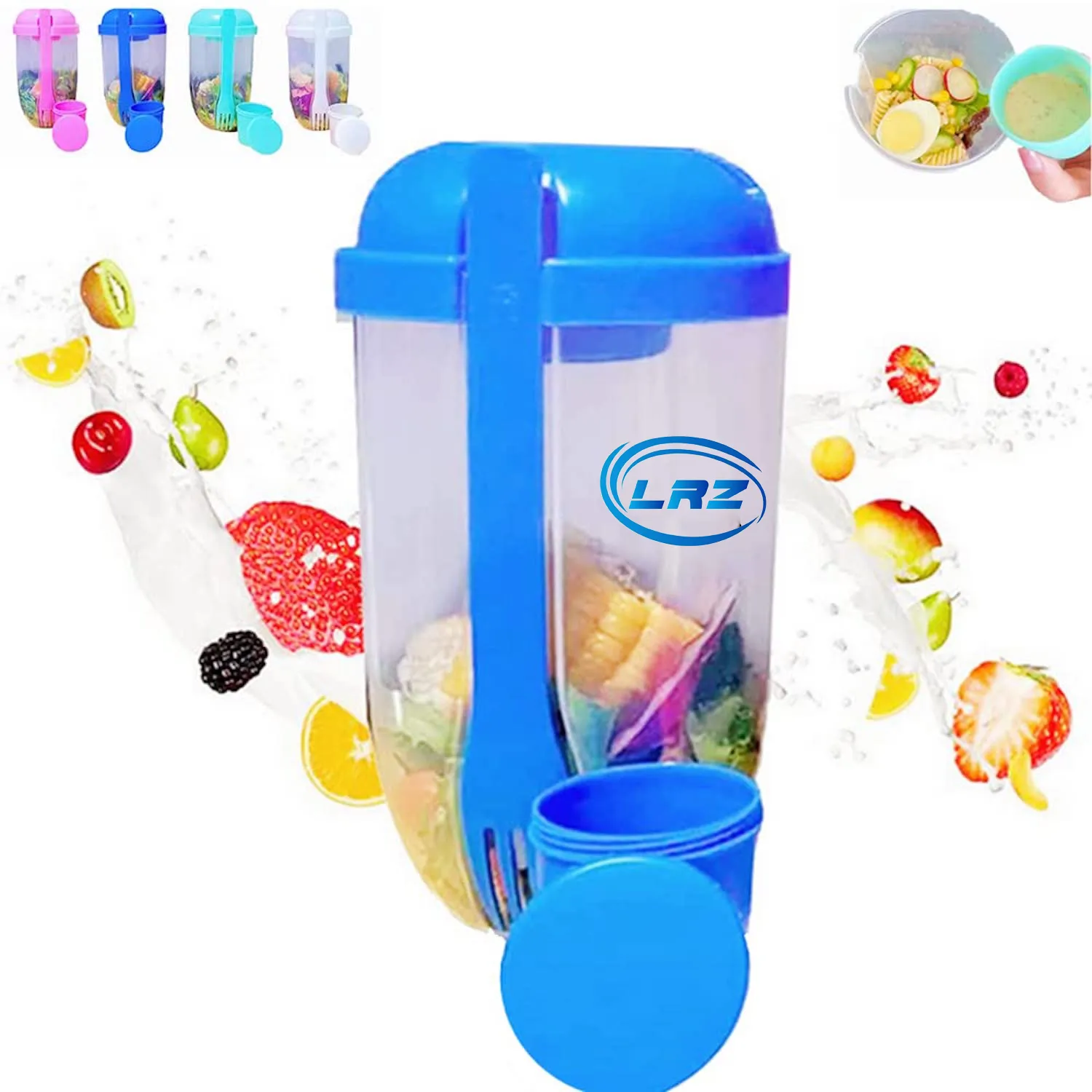 1000ML Salad Shaker / Bowl Container Set 4