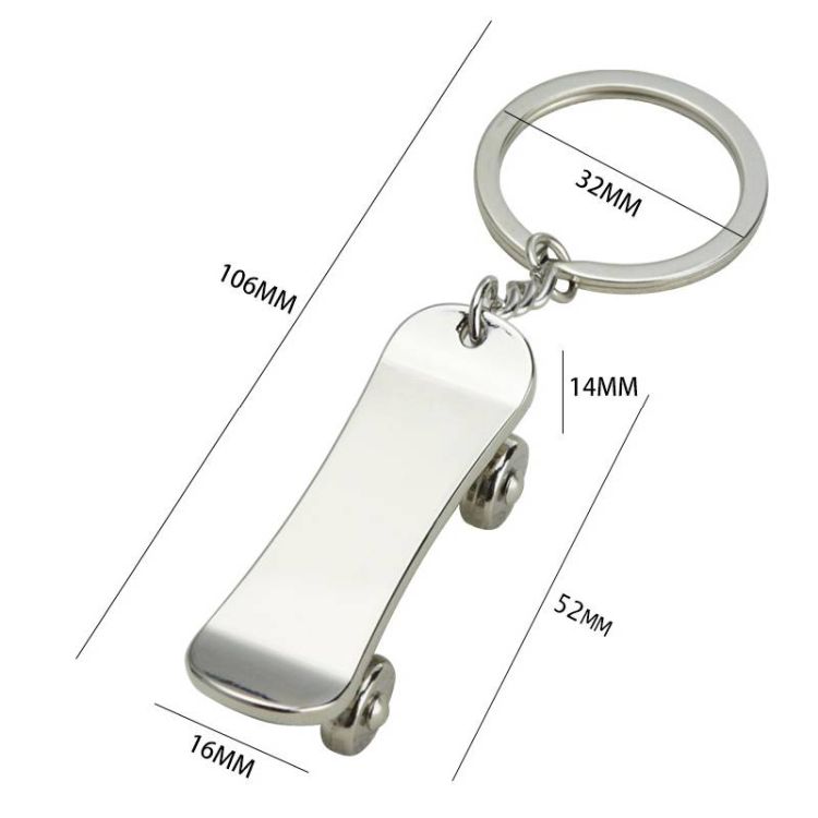 Skateboard Metal Key chain 3