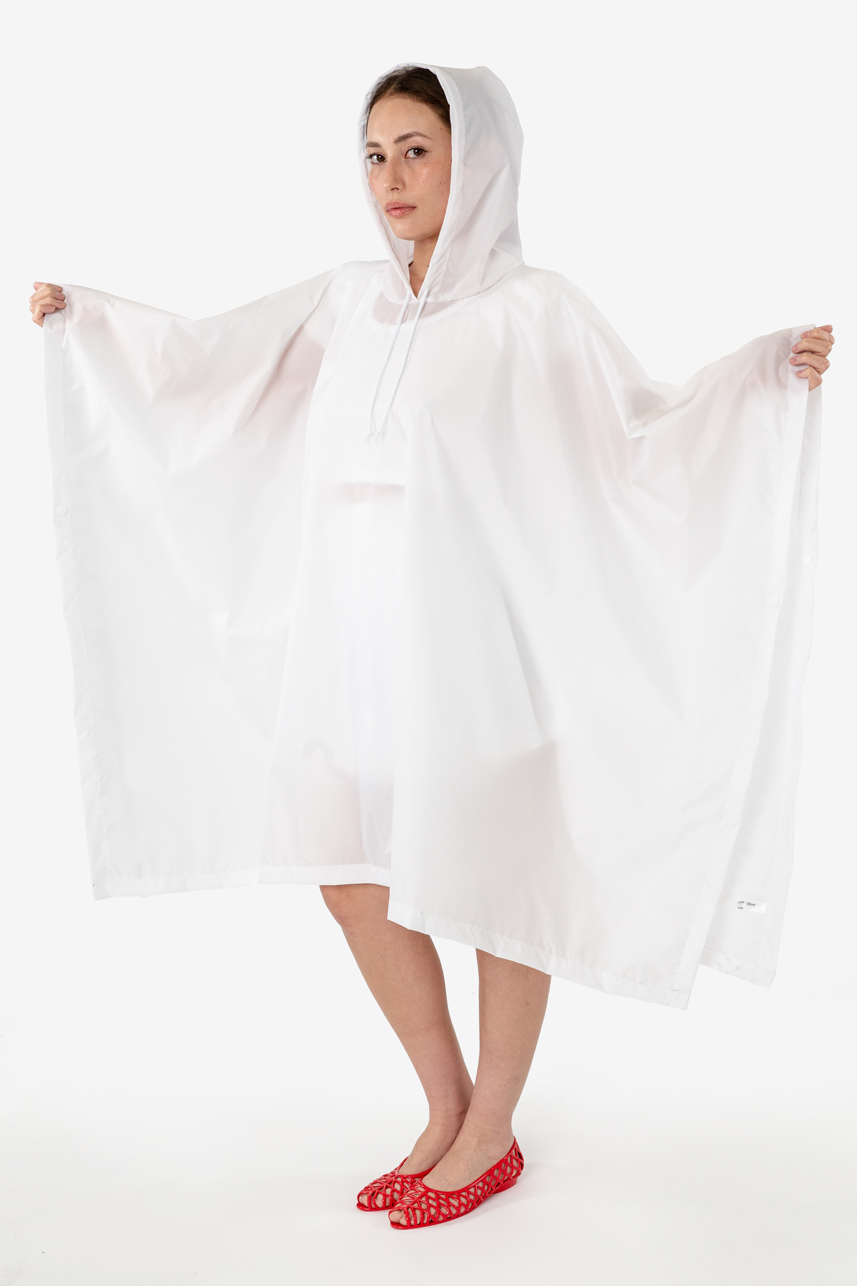 UNISEX HOODED NYLON RAIN PONCHO 5
