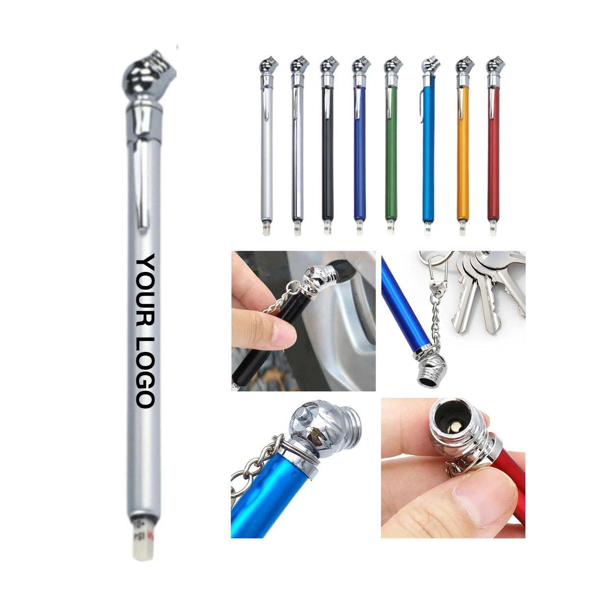 Compact Aluminium Tire Gauge Tool 8