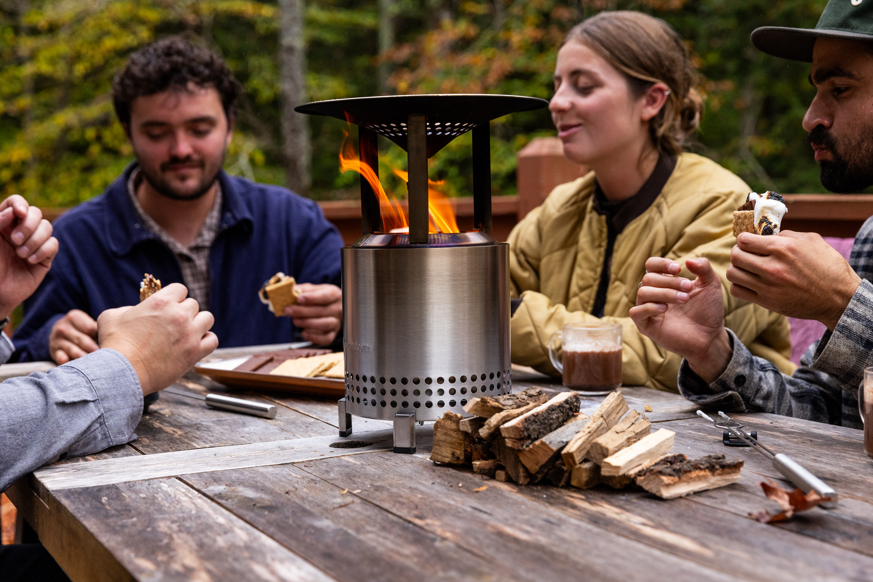 Solo Stove - Mesa XL 7" Tabletop Fire Pit - Roasty Bundle (Stainless) 1