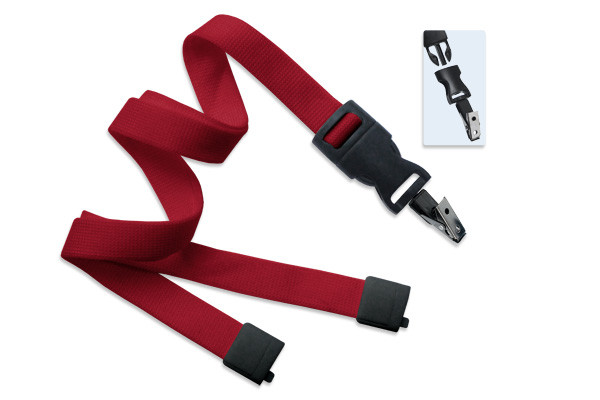 5/8" Blank Detachable Lanyard w/Bulldog Clip (Red) 2