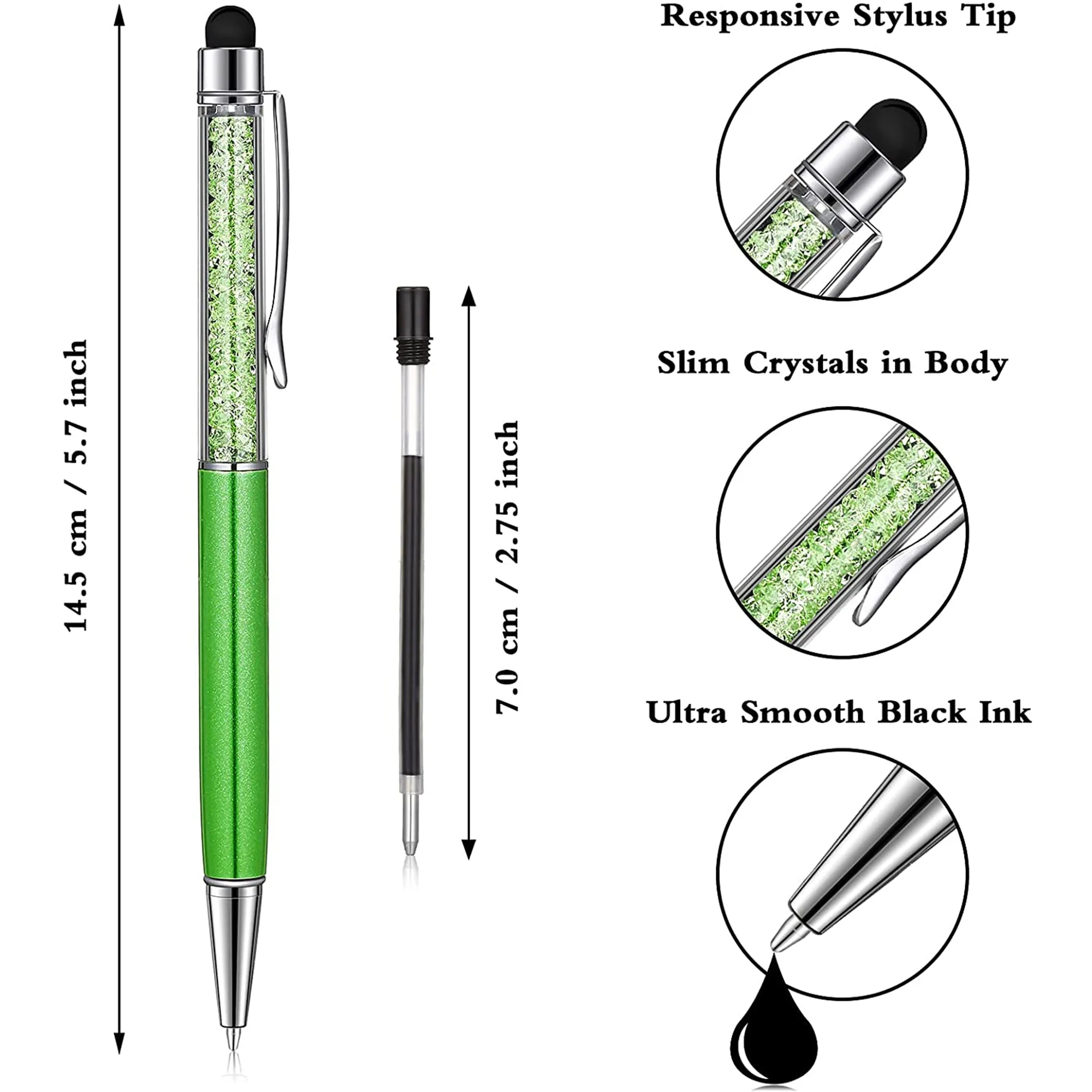 Crystal Ballpoint Pen w/ Stylus 3